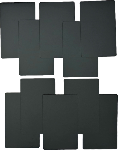 +10 tarjetas aluminio 0.2mm black